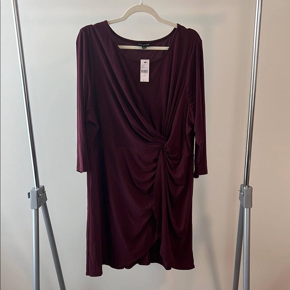 Elegant Burgundy Draped Dress